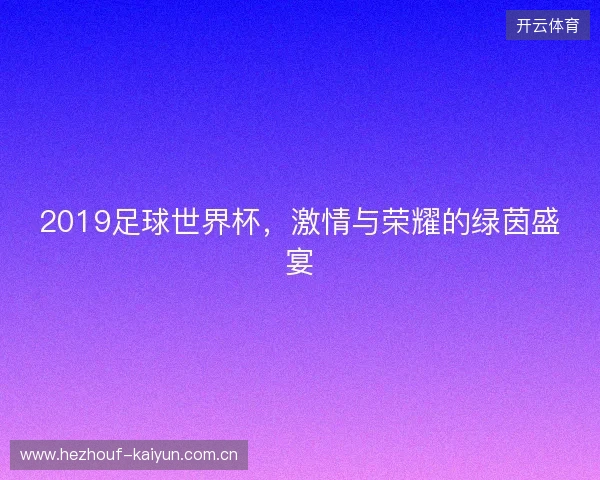 2019足球世界杯，激情与荣耀的绿茵盛宴