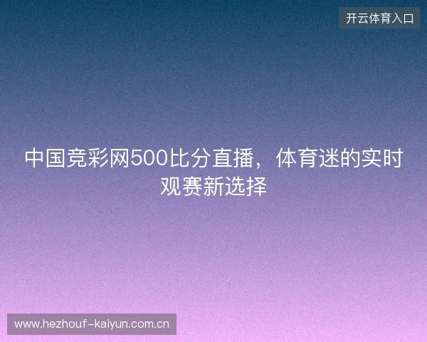 中国竞彩网500比分直播，体育迷的实时观赛新选择